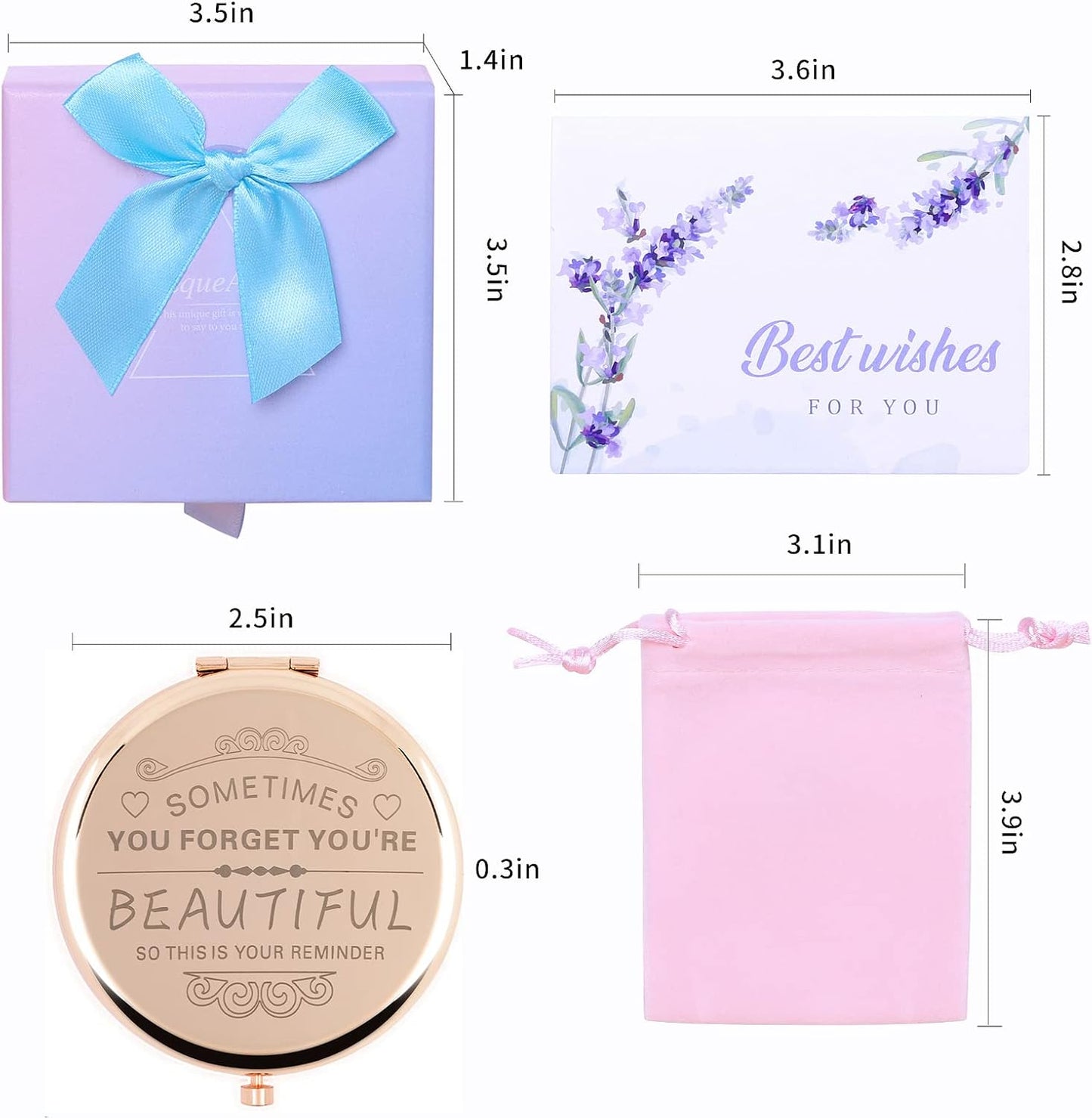 Compact Makeup Mirror for Women - Perfect Birthday Gift | Rose Gold, Ideal for Mother's Day, Valentine's Day & More
