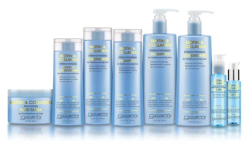 GIOVANNI Biotin & Collagen Shampoo - Strengthening Shampoo, Vegan, Cruelty-Free, Infused with Natural Botanical Ingredients, Salon-Quality, Color-Safe, For Healthy-Looking Hair - 24 Oz