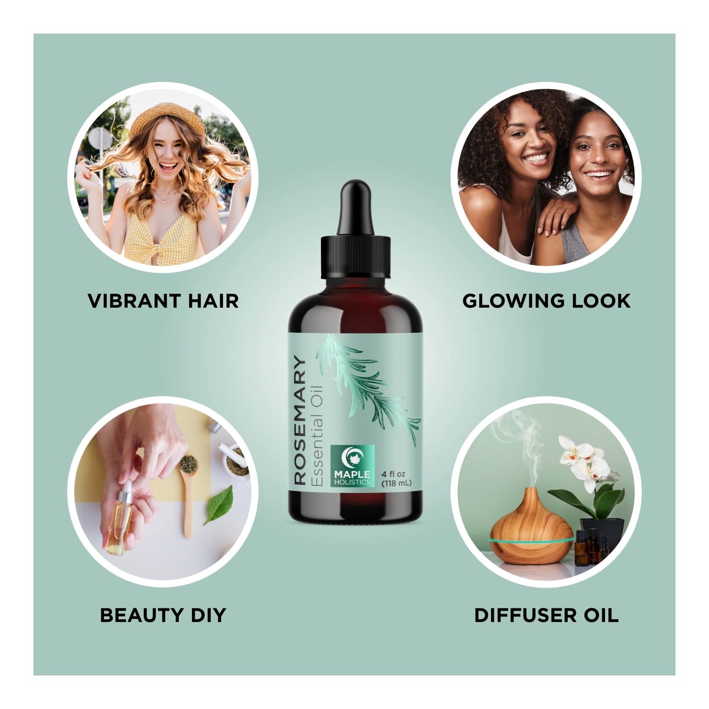 Rosemary and Pumpkin Seed Oils for Hair Growth - Pure Essential Rosemary Oil and Organic Pumpkin Oil Set for Men and Women