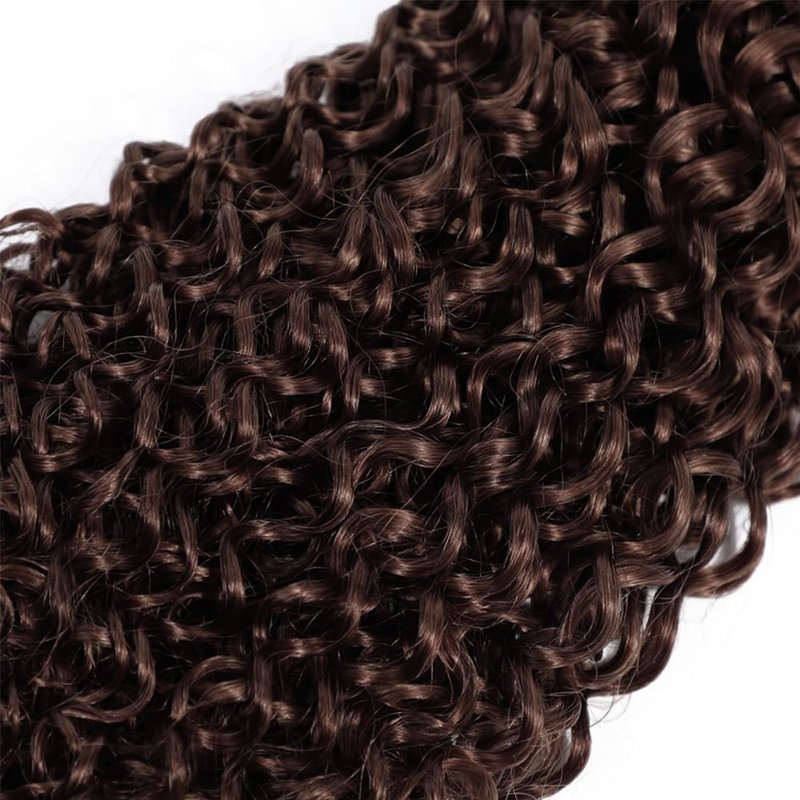 Chocolate Brown Curly Wave Human Hair Bundles - 14/16/18 Inch, 50G Double Weft, Grade 12A Virgin Remy Extensions