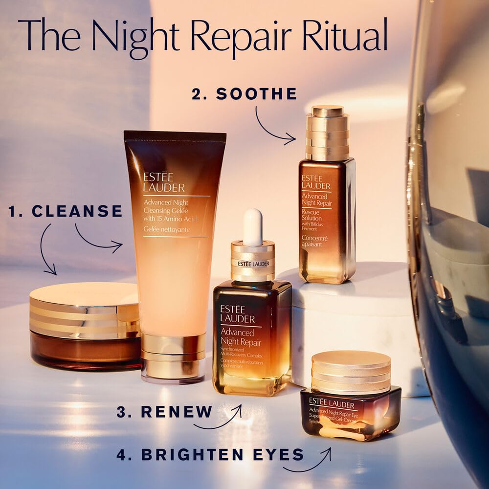 Estée Lauder Advanced Night Repair 3 Step Travel Size Essentials Set – Advanced Night Repair Gelée Foaming Face Wash Cleanser 1 Fl Oz, Serum 0.24 Fl Oz, Eye Gel Cream 0.17 Fl Oz with Hyaluronic Acid