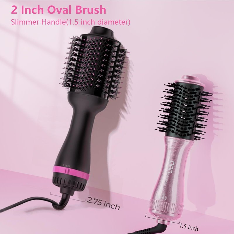 DAN Technology Auto Dual Voltage Hair Dryer Brush,110V-120V/220V-240V,Travel Brush Hair Dryer,Small Blow DryerBrush,one Step Hair Dryer and volumizer for Women