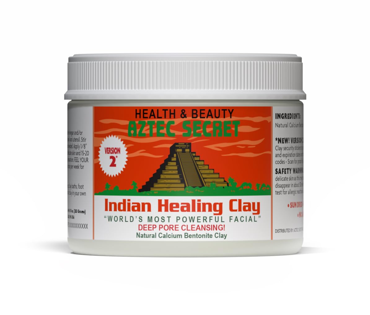 Aztec Secret Indian Healing Clay 10oz - Natural Deep Pore Cleansing Facial & Body Mask