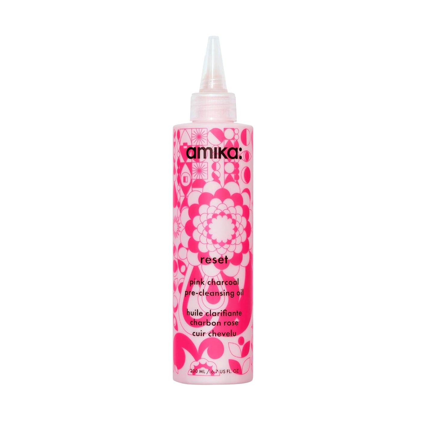 Amika Reset Pink Charcoal Scalp Cleansing Oil - Unisex 6.7 oz | Deep Clean & Refresh Hair