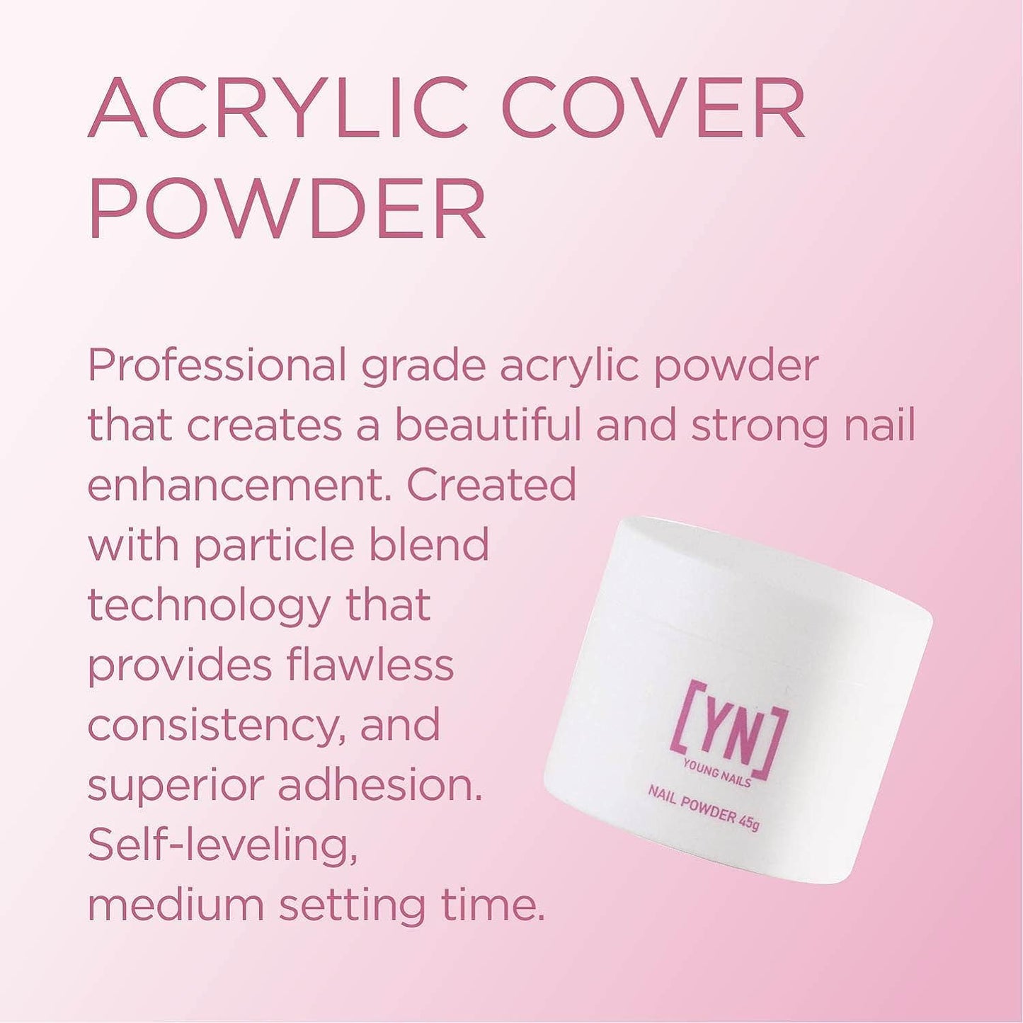 Young Nails Acrylic Cover Powder, Rosebud, 45 Gram (Pack of 2)