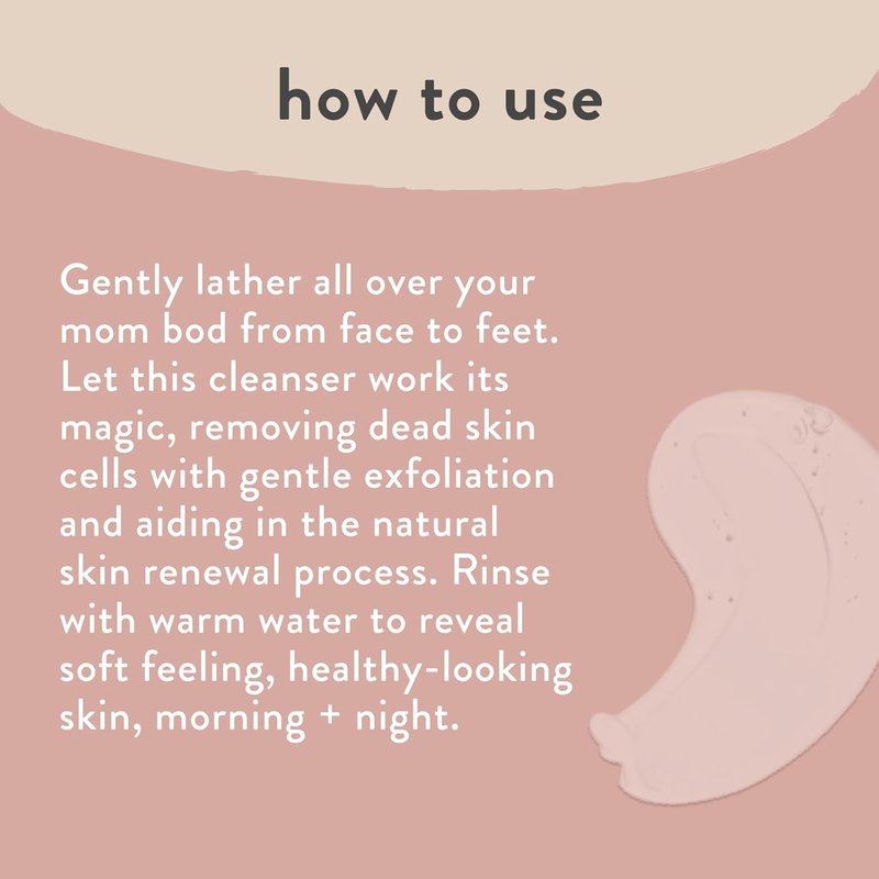 Mama's Gotta Glow Face & Body Wash - Pregnancy Safe AHA Exfoliating Cleanser | 8 fl oz