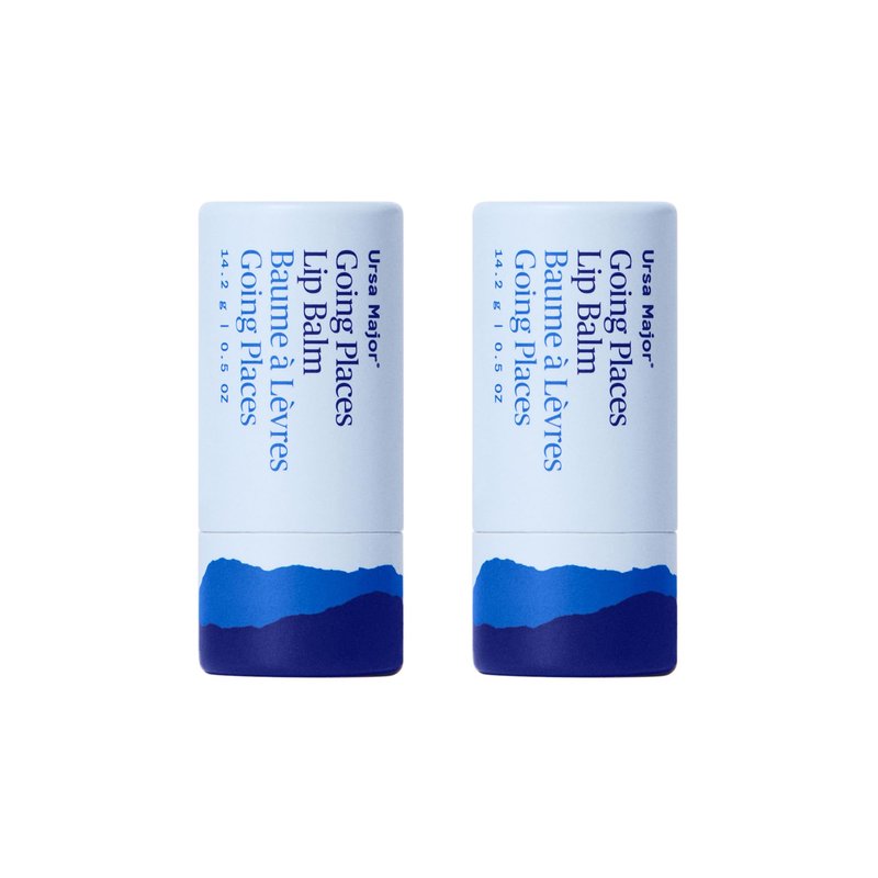 Ursa Major Going Places Lip Balm | Natural Lip Moisturizer for Cracked and Dry Lips | Hydrate, Soothe and Protect | Recyclable Cardboard Tube | 0.5 oz | 2-Pack