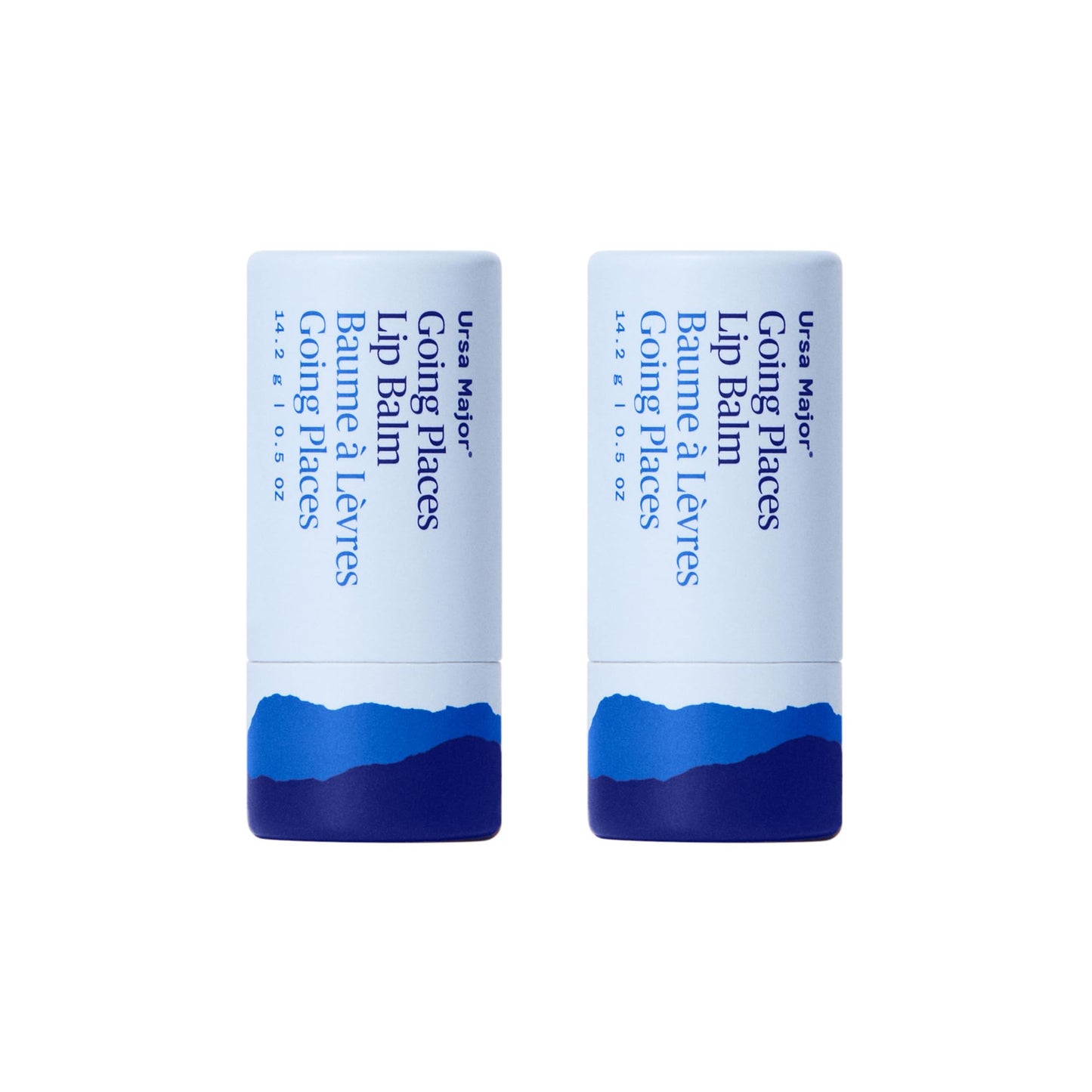 Ursa Major Going Places Lip Balm | Natural Lip Moisturizer for Cracked and Dry Lips | Hydrate, Soothe and Protect | Recyclable Cardboard Tube | 0.5 oz | 2-Pack