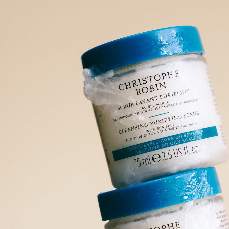 Christophe Robin Purifying Scalp Scrub with Sea Salt – Deep-Cleansing Detox Treatment for Oily Roots & Sensitive Scalps, Removes Build-Up & Soothes Irritation – 75ml