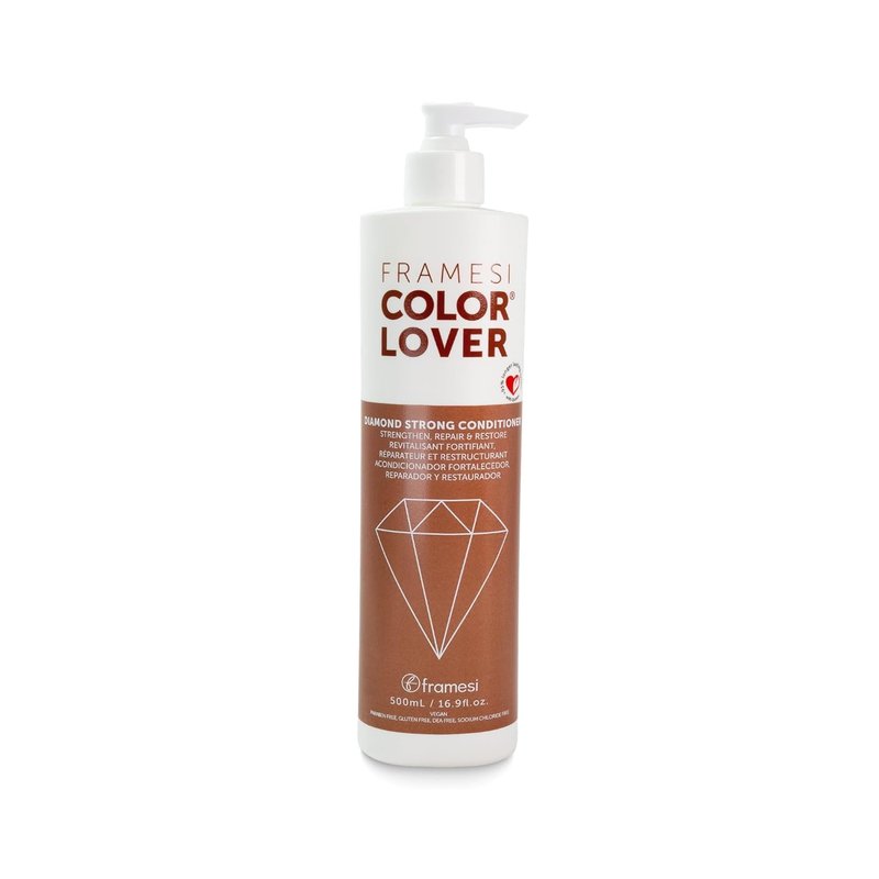 Framesi Color Lover Diamond Conditioner - Strengthening Repair for Color-Treated Hair - Vegan Formula with Hyaluronic Acid | 16.9 Fl Oz
