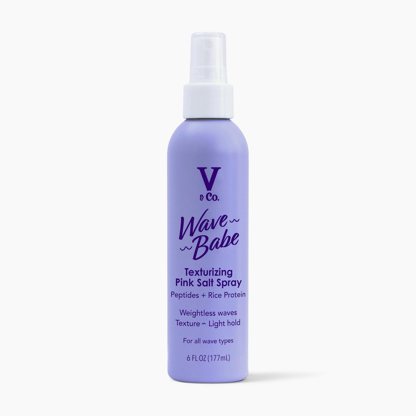 V&Co. Beauty Wave Babe Texturizing Pink Salt Spray (2 Pack), Beach Wave Spray for Wavy Hair with Himalayan Pink Salt & Peptides, Texturizing & Volumizing Mist for Soft, Touchable Waves, 6 oz