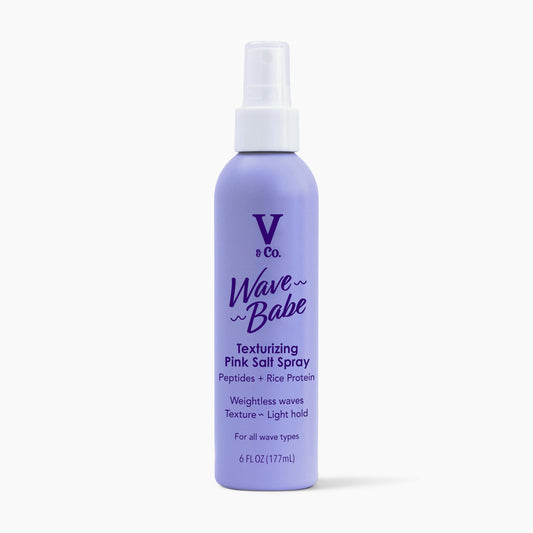 V&Co. Beauty Wave Babe Texturizing Pink Salt Spray (2 Pack), Beach Wave Spray for Wavy Hair with Himalayan Pink Salt & Peptides, Texturizing & Volumizing Mist for Soft, Touchable Waves, 6 oz