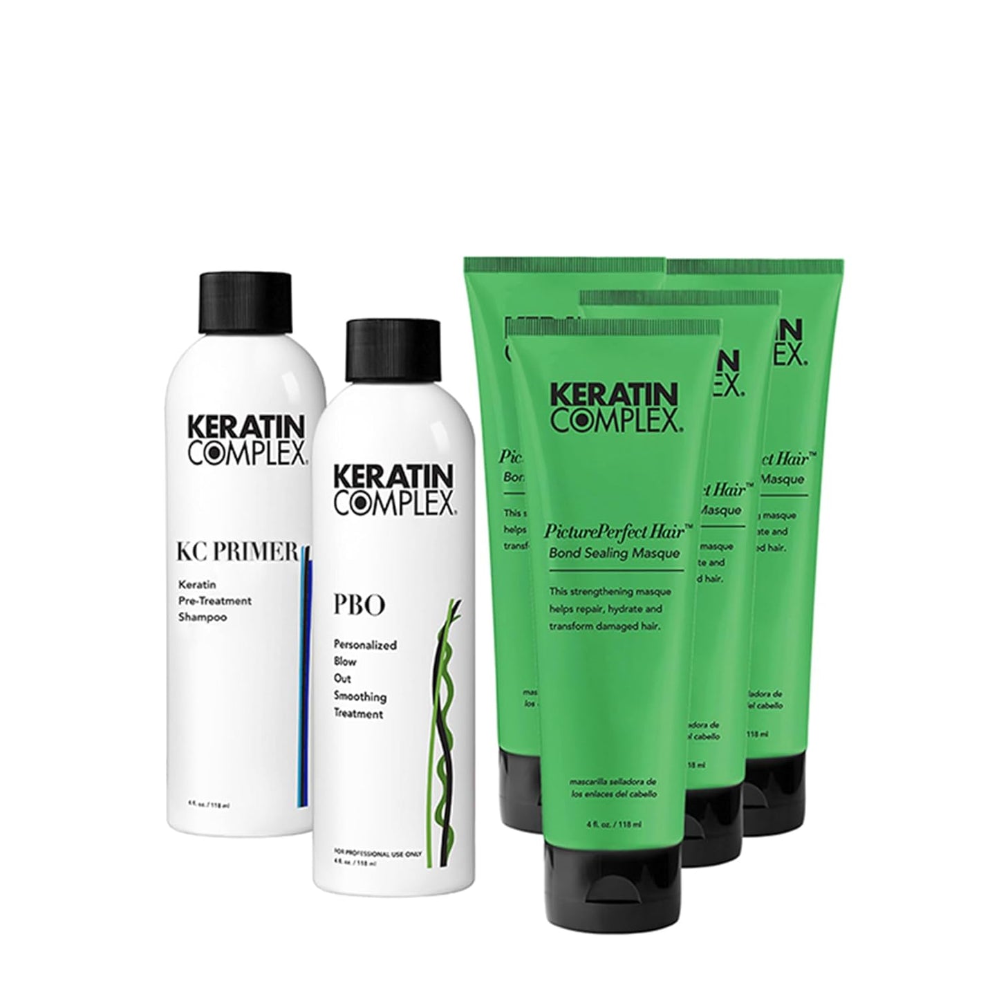 Keratin Complex Blow Out Smoothing System Kit - 33.8 fl oz Primer & PBO | Includes 3 Hair Bond Masques