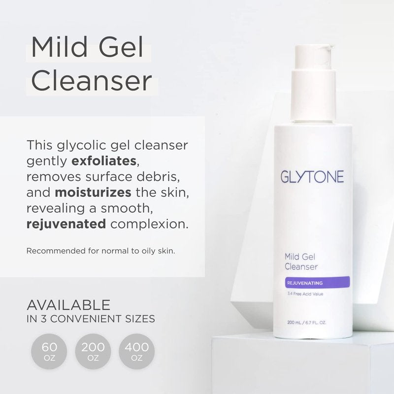 Glytone Mild Cream Cleanser - Exfoliating Face Wash with Glycolic Acid & Glycerin | 6.7 Fl Oz for Dry Skin