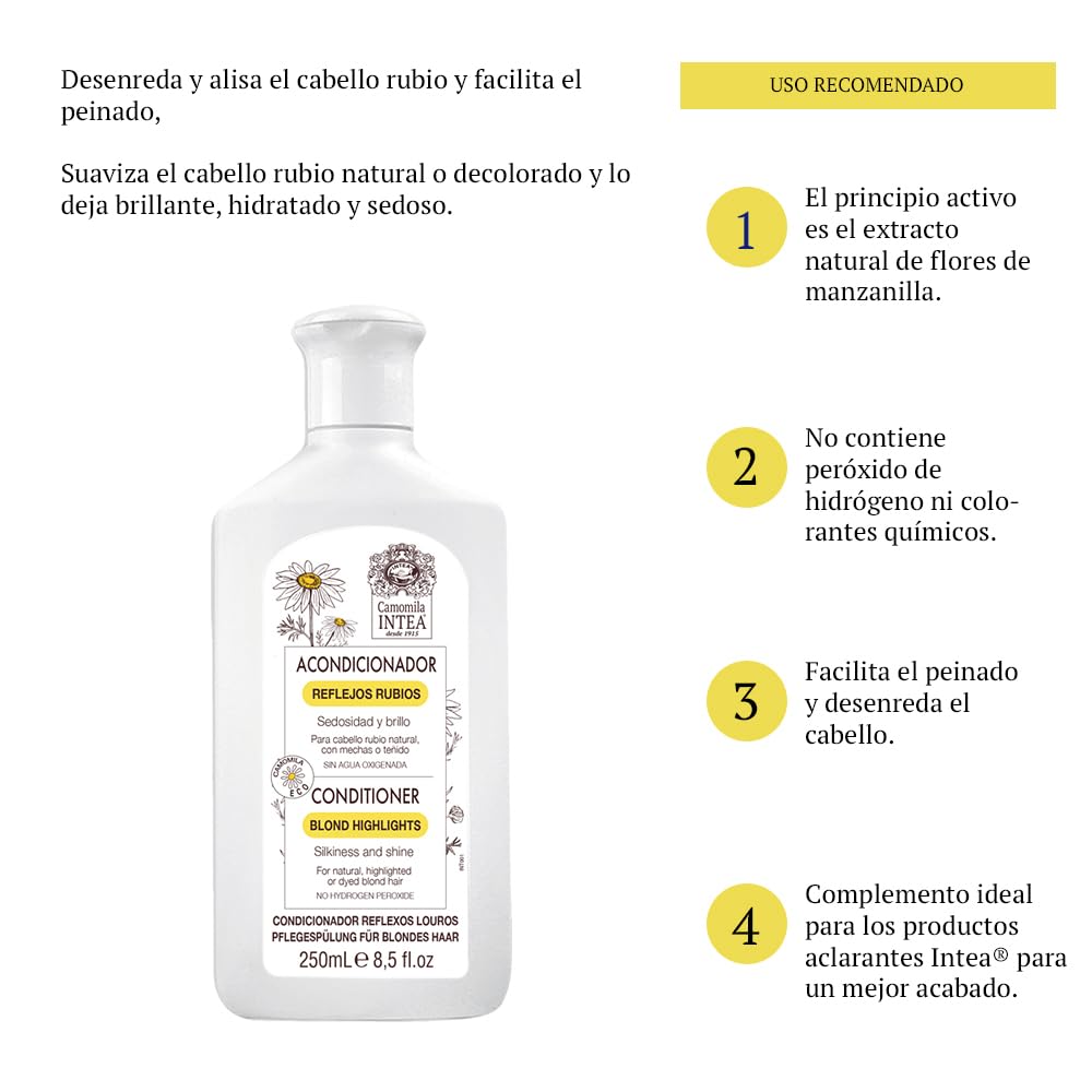 Intea Blonde Hair Conditioner with Natural Chamomile Extract - Keeps and Enhances Blonde Hair Colour - 8.5 oz (250 ml)