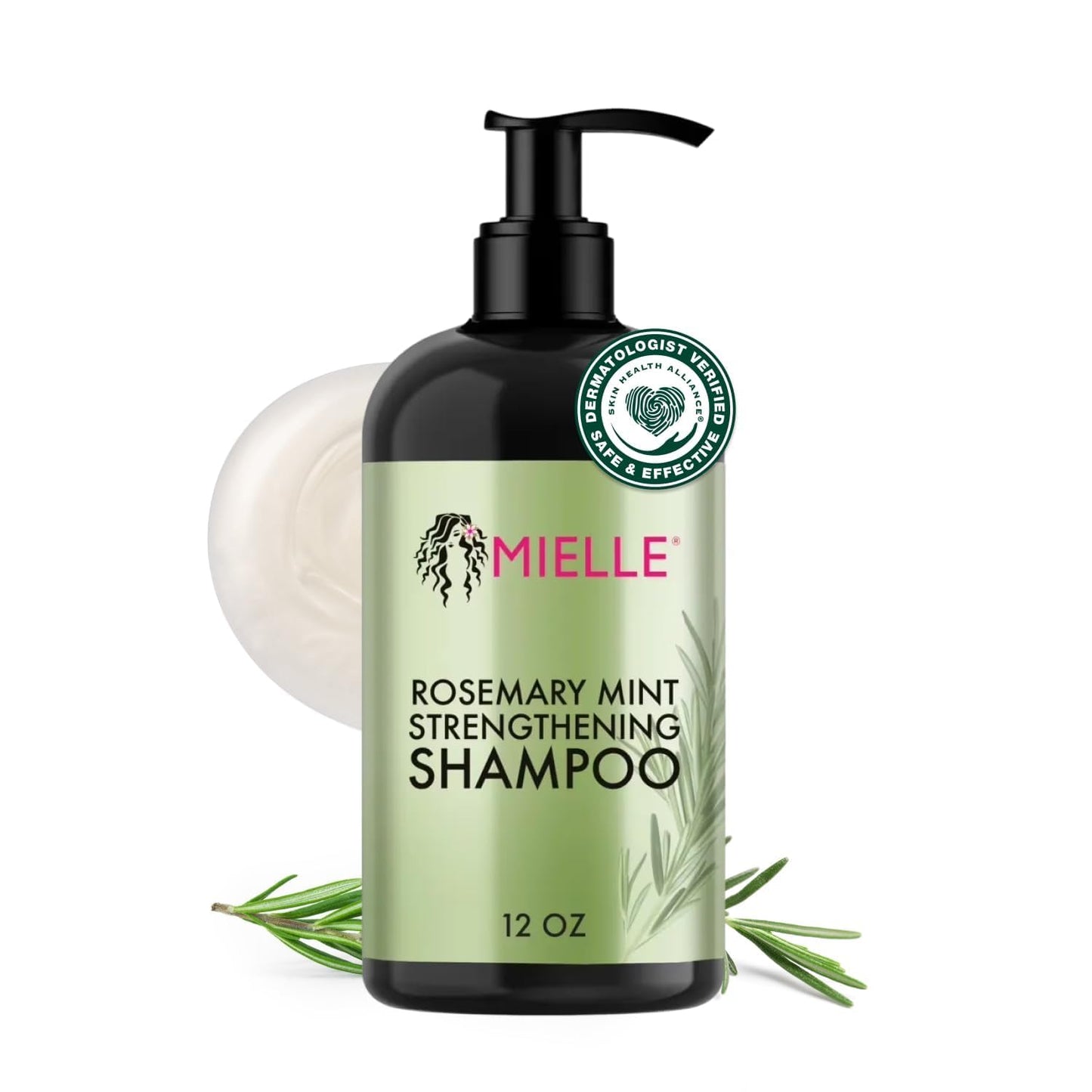 Mielle Organics Rosemary Mint Biotin Shampoo - Strengthens & Moisturizes Hair | 12 oz