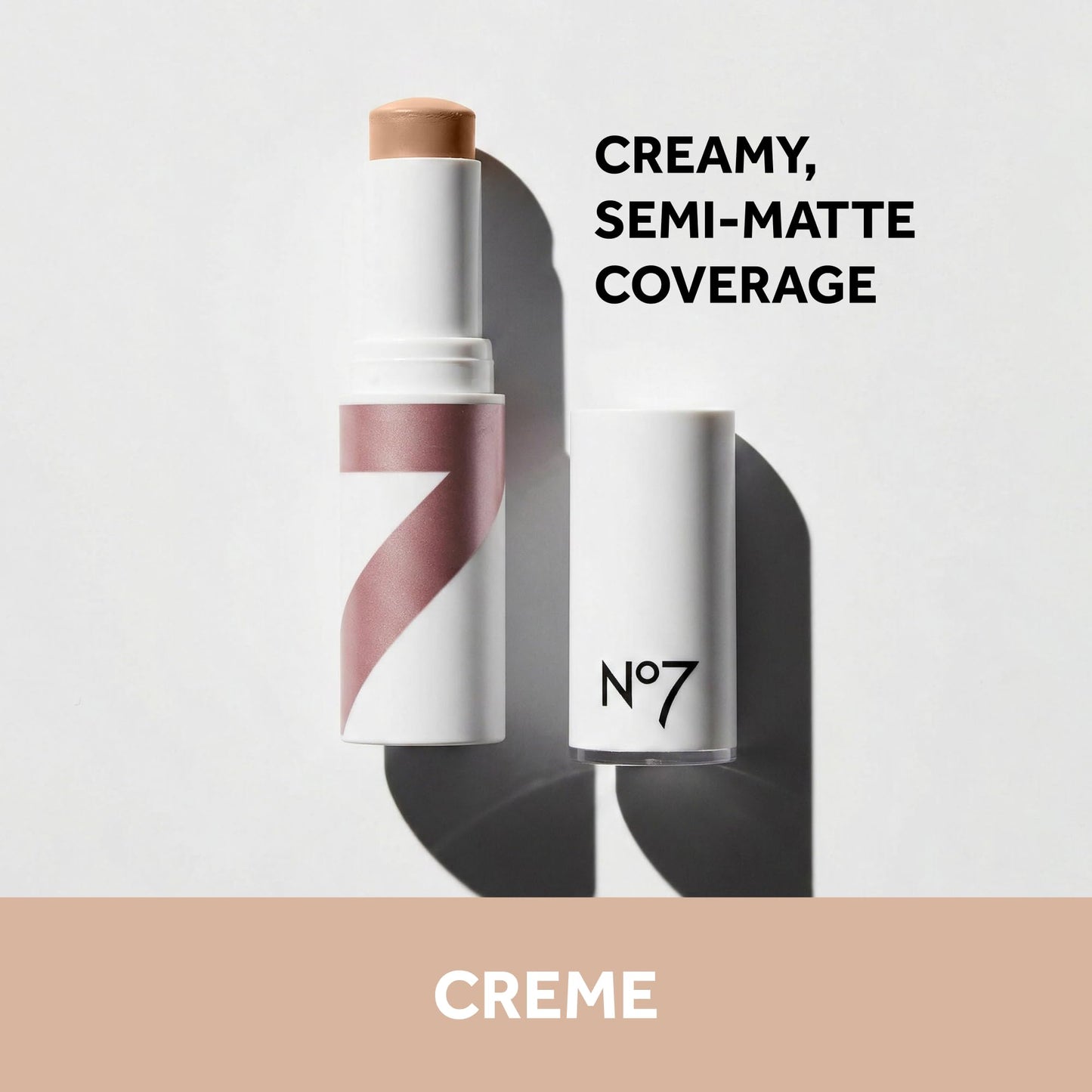 No7 Stay Perfect Stick Foundation - Medium Coverage Long Wear Cream Foundation for All Skin Types - Contains Squalene for Hydrating Foundation Makeup (10g)