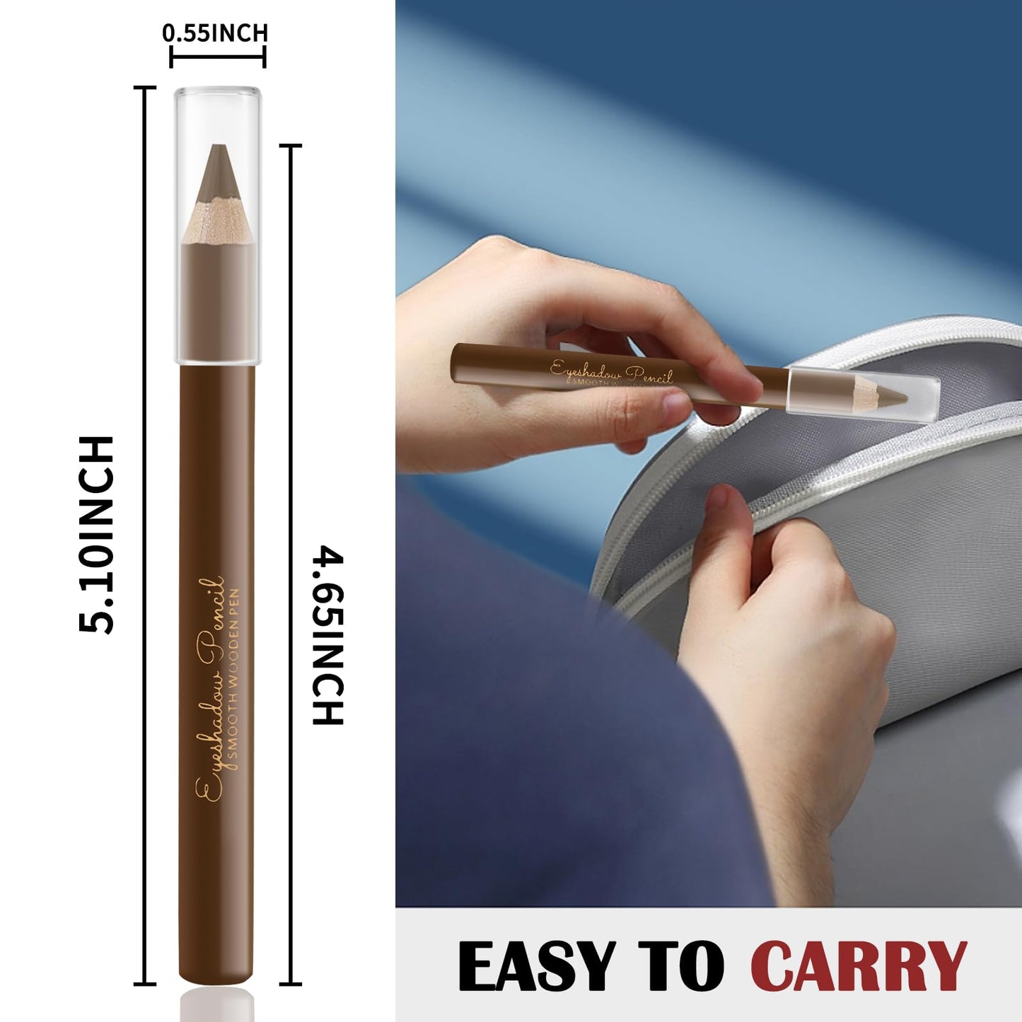 Apooliy 3Pcs Eyebrow Pencil Eyeliner Contour Set, Waterproof Long Lasting Brow Pen, Smooth White Eyeliner,Translucent Contour Pen,3 Colors Makeup Pencil