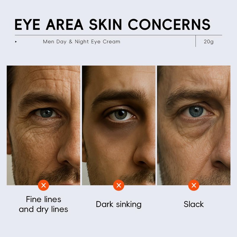 Easilydays Men Revitalizing Eye Cream, Day & Night Refreshing Moisturizing Under Eye Cream with Caffeine, Visibly Firming, Improves Puffy Eyes, Dark Circles and Wrinkles, All Skin Types