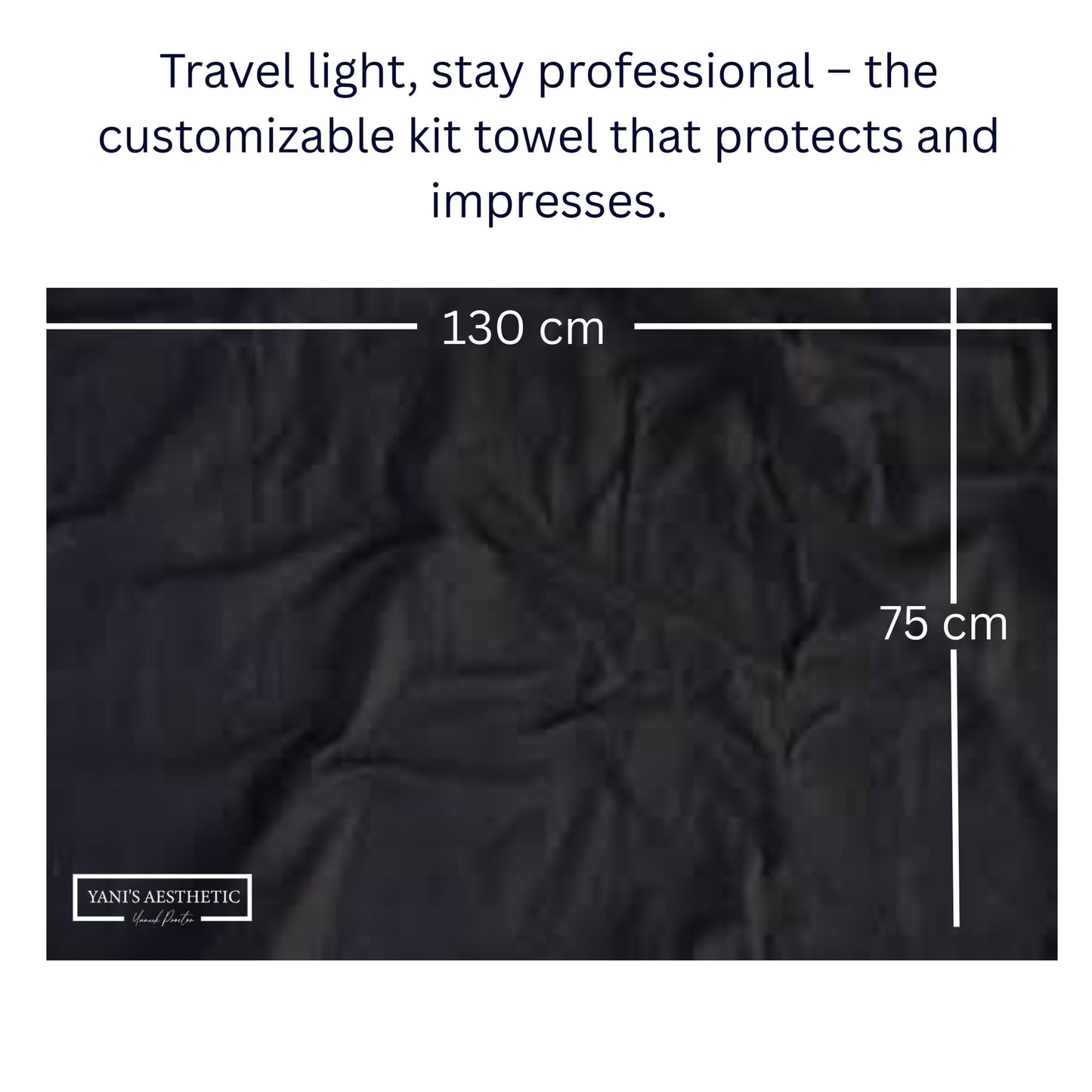 Yani's Aesthetic Professional Makeup Travel Towel - Microfiber Suede Quick Dry Towel - Multipurpose Towel for Artists & Stylists - High Absorbency Towel - Sand-Free Protect Client Surface - 75x130 cm