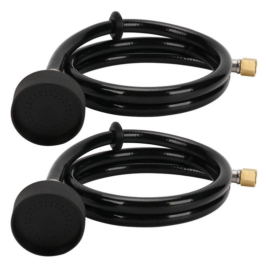 LukLoy 2 Pack UPC Certified Salon Shampoo Bowl Sprayer Head with Black Rubber Hose, Professional Salon Sink Replacement Part for Salon Barber Shop Spa, 1/4" Thread