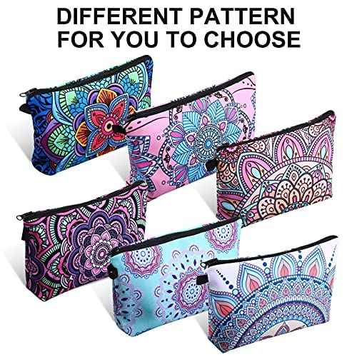 Sanwuta 12 Pieces Cosmetic Bags Makeup Bags Printed Roomy Toiletry Bag Waterproof Beauty Bag Organizer Pouches with Zipper Makeup Accessories for Women(Classic Style)
