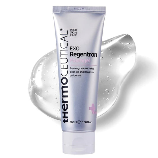tHermoCEUTICAL EXO Regentron Foamgel - Daily Facial Cleanser for Normal and Dry Skin, Moisturizing Effect, Gentle Bubblle Foam Face Wash with Irritation-Free Formula, 3.38 fl.oz