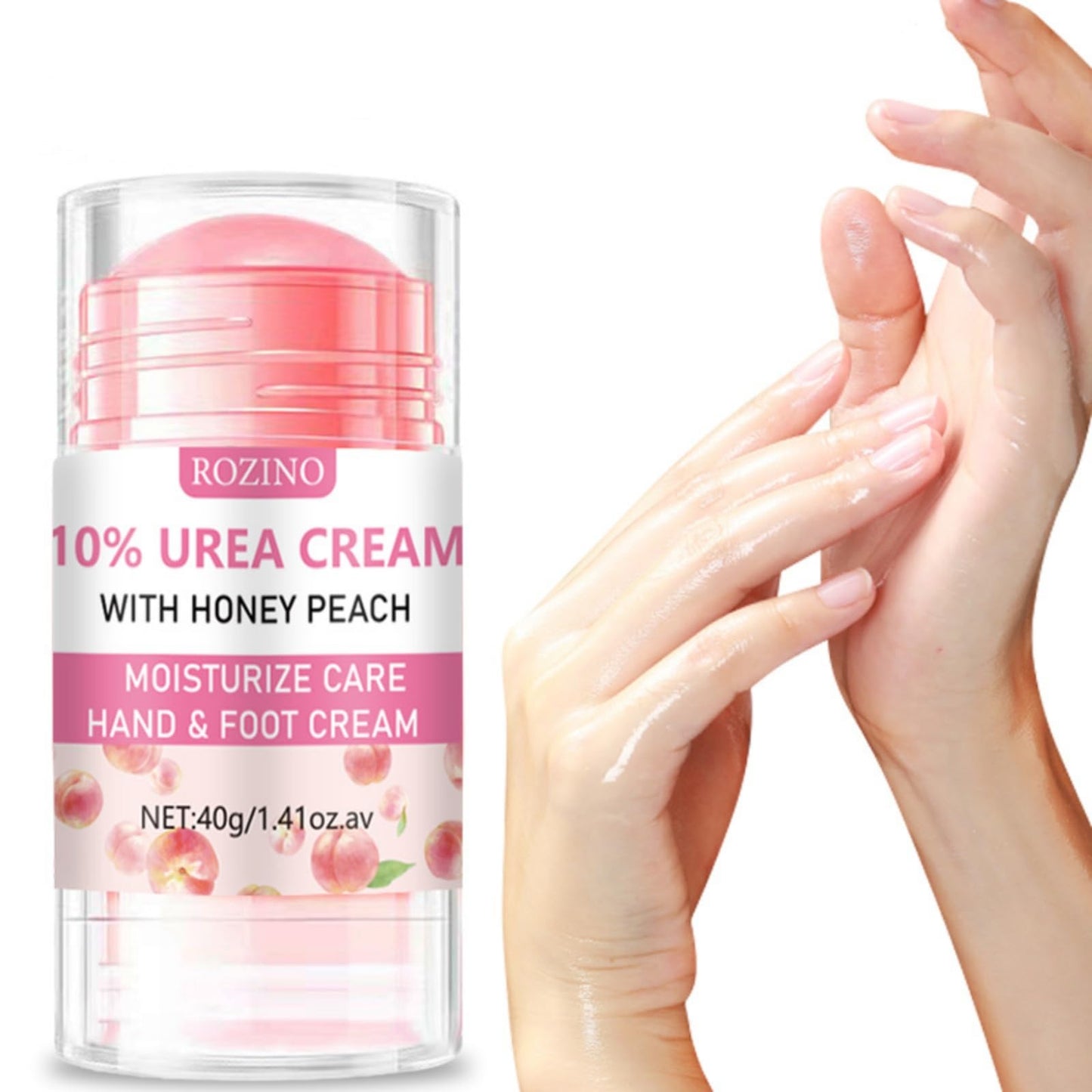 BSMKCL Peach Hand and Foot Cream Stick, Nourishing Foot Balm Moisturizer with Honey Hydrates and Repairs Dry Cracked Feet Hand & Nail Rough Heels and Soothing Skin Care for Women and Men - 1.41oz