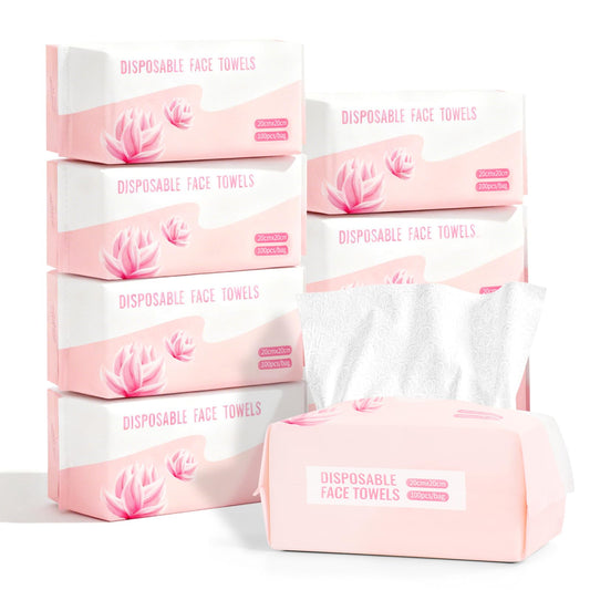 Teruntrue 800 Count Disposable Face Towel, 8 Pack Facial Towels Makeup Remover Dry Wipes Disposable Face Cloths Soft Facial Clean Towels for Washing Cleaning and Skincare