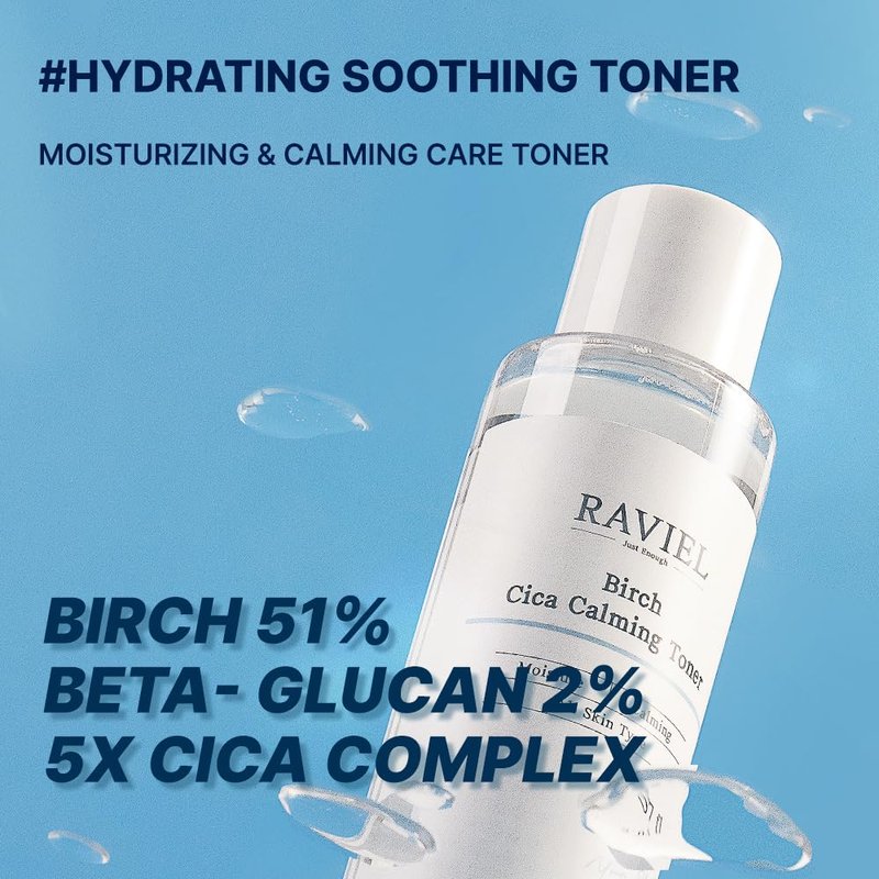 RAVIEL Birch CICA Barrier Repair Toner – Soothing & Deep Hydration for Sensitive, Dry, and Damaged Skin – Korean Skincare with Birch Sap & Centella Asiatica (5.07 fl oz)
