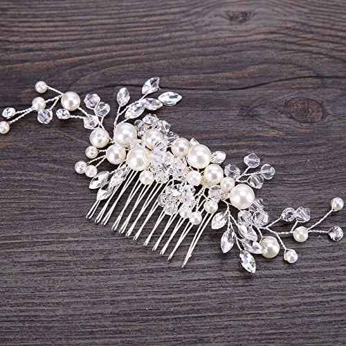 Urberry Bridal Flower Side Hair Clips Pearl Bridal Headpiece Wedding Accessories