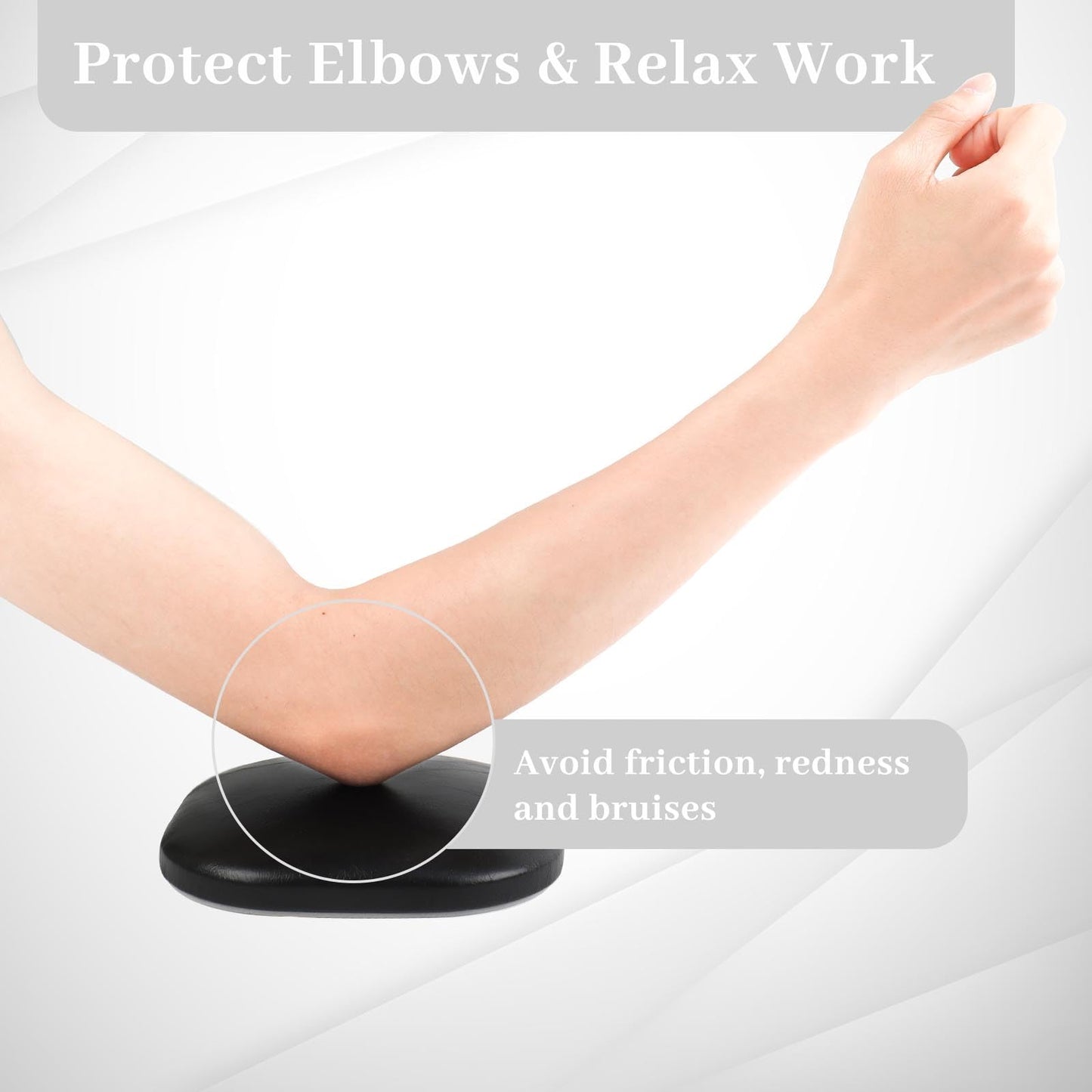 Nail Arm Rest for Elbow, Microfiber Leather Elbow Pad Cushion, Elbow Hand Rest for Nails with Non-Slip Base for Nail Tech Manicure and Office (Black)