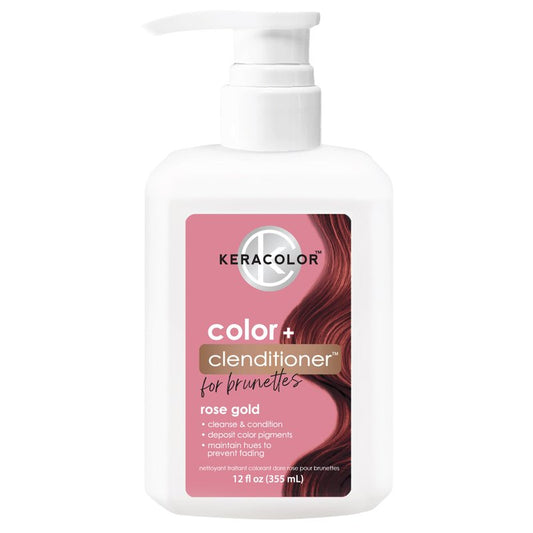 Keracolor Color + Clenditioner 3-in-1 Color-Depositing Conditioner for Brunettes, Gently Cleanses & Conditions, Semi-Permanent Hair Color, 12 Fl Oz