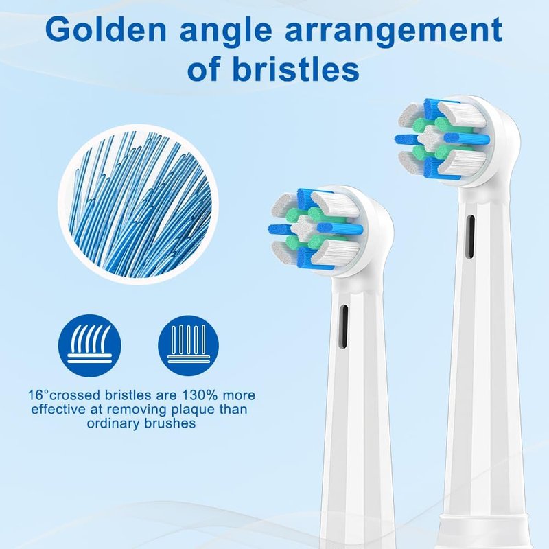 Replacement Brush Heads for Oral-B iO 3/4/5/6/7/8/9/10 | Medium Firm Cross Bristle Design - 10 Pack