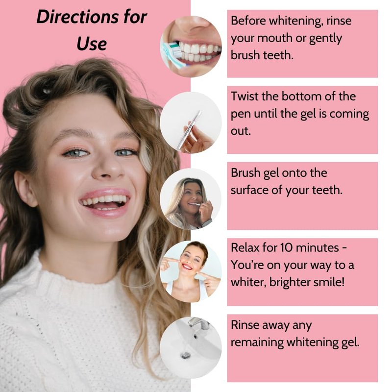 Novashine Teeth Whitening Pen, 2ml 6% Hydrogen Peroxide, Up to 15 whitening Treatments