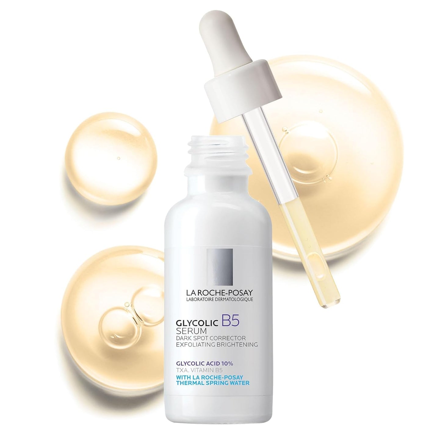 La Roche-Posay Glycolic Acid Serum - Brightening Skin Tone Corrector with Tranexamic & Kojic Acid | Reduces Dark Spots