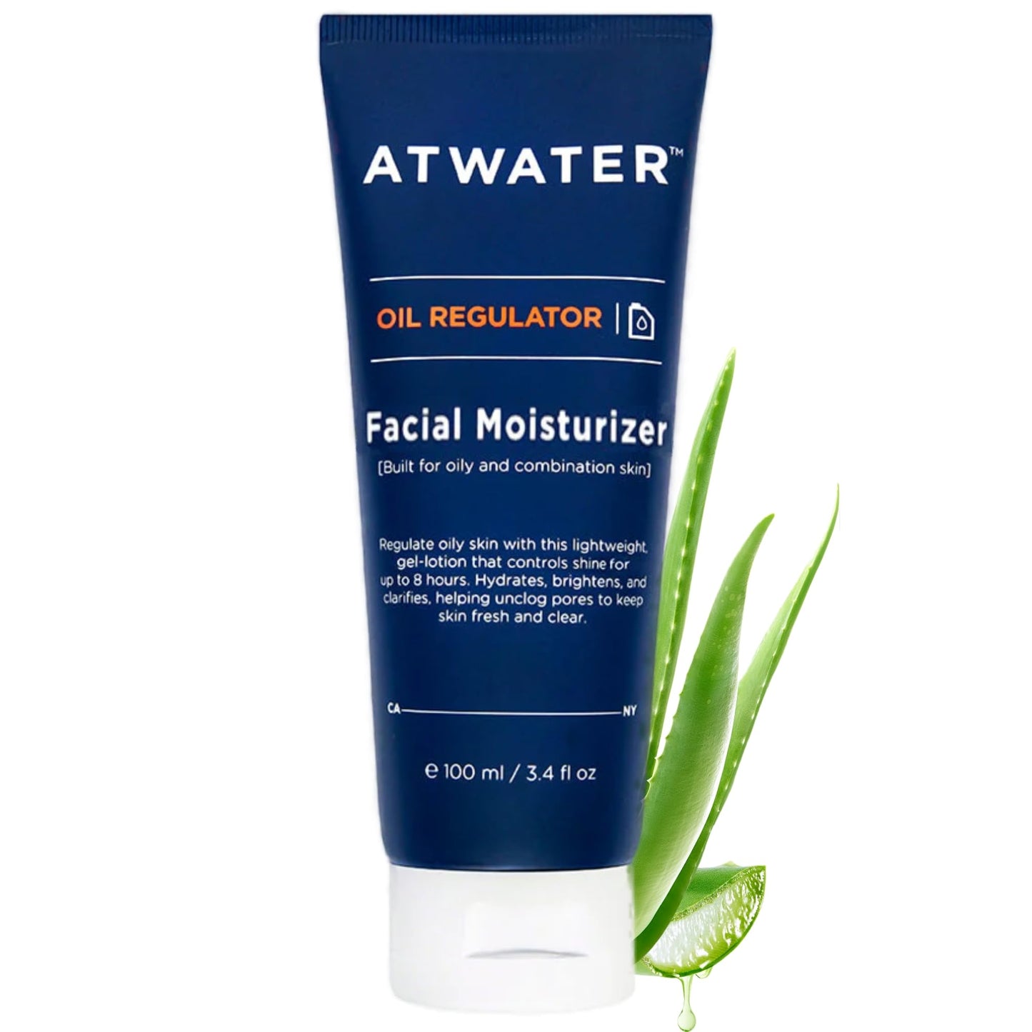 ATWATER Mens Face Moisturizer with Oil Control Complex, Unscented Lightweight Formula - Mens Face Lotion for Oily Skin that Hydrates and Controls Shine