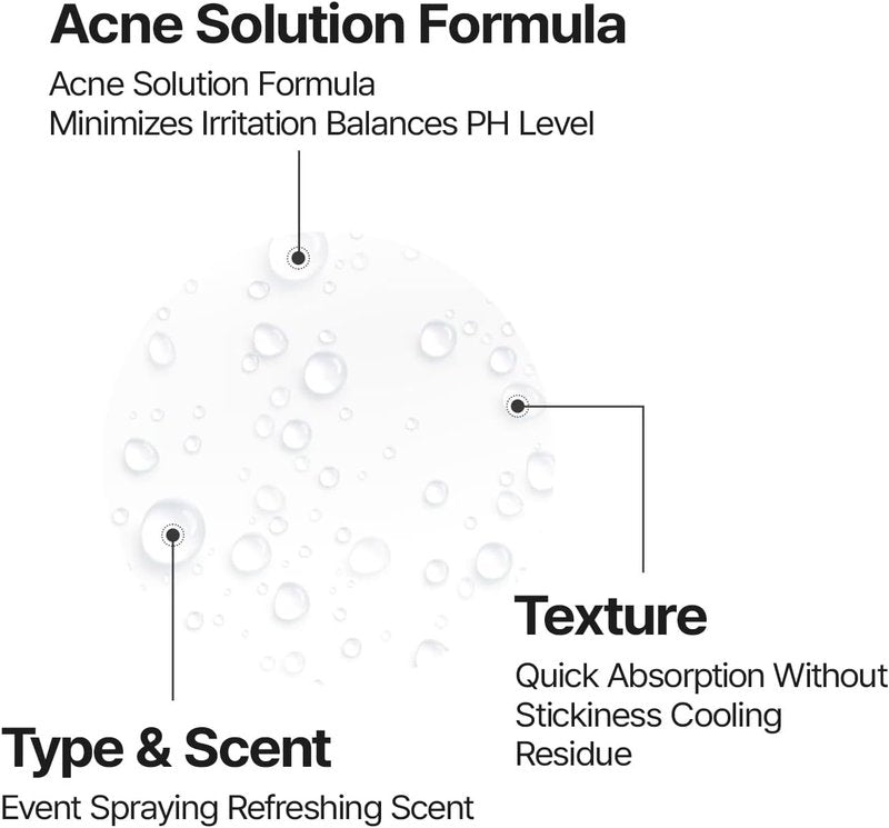 DeAC Aciderm Toner - Refreshing Cooling Acne Solution for Oily Skin | 3.38 fl. oz