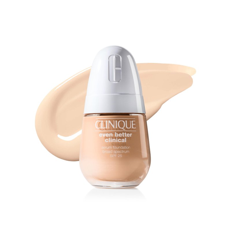 Clinique Even Better Clinical Serum Full Coverage Hydrating Foundation Broad Spectrum SPF 25 With Vitamin C, Salicylic Acid + Hyaluronic Acid For Oily Skin Types, Linen, 1 Fl Oz
