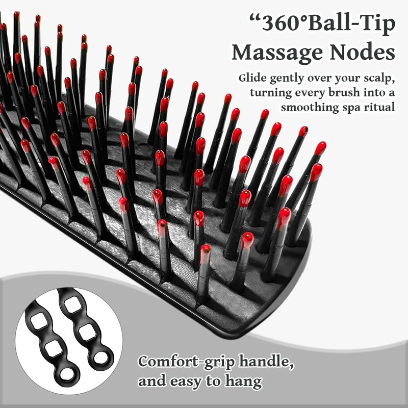 FufuHalo Bulk Hair Brushes 100 PCS Individually Wrapped Hair Brush Bulk, Disposable Hair Brushes Homeless Supplies Bulk Suitable for Charity Donation,Hotel,Shelter,Home(Black)
