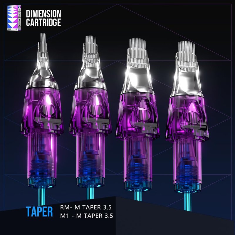 CNC Tattoo Cartridge Needles 20Pcs Disposable Cartridges #12(23RM) Standard 0.35mm Round Magnum M-Taper Needle for Tattoo Pen EN04B-20-1223RM-M