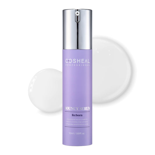 COSHEAL Bouncy Serum 1.69 fl oz, Silk-Finish Anti-Aging Serum with 12 Peptides & 16 Amino Acids, Boosts Elasticity & Hydration, Enhances Radiance, Supports Skin Regeneration, Korean Skin care