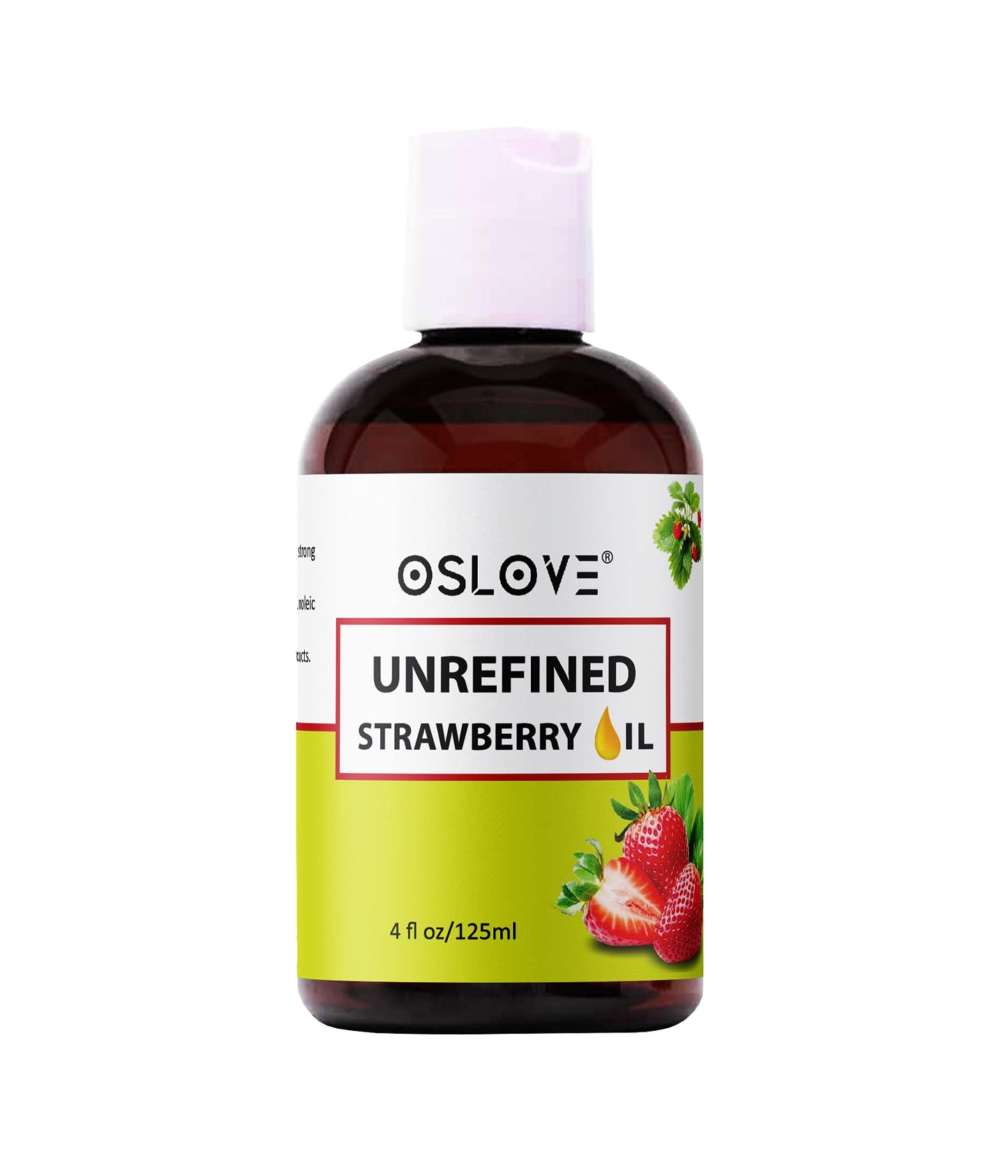 Unrefined Strawberry Seed Oil - 4 oz by Oslove | Natural and Cold Pressed | Use for Skin and Hair | Anti-Aging and Softening for Skin