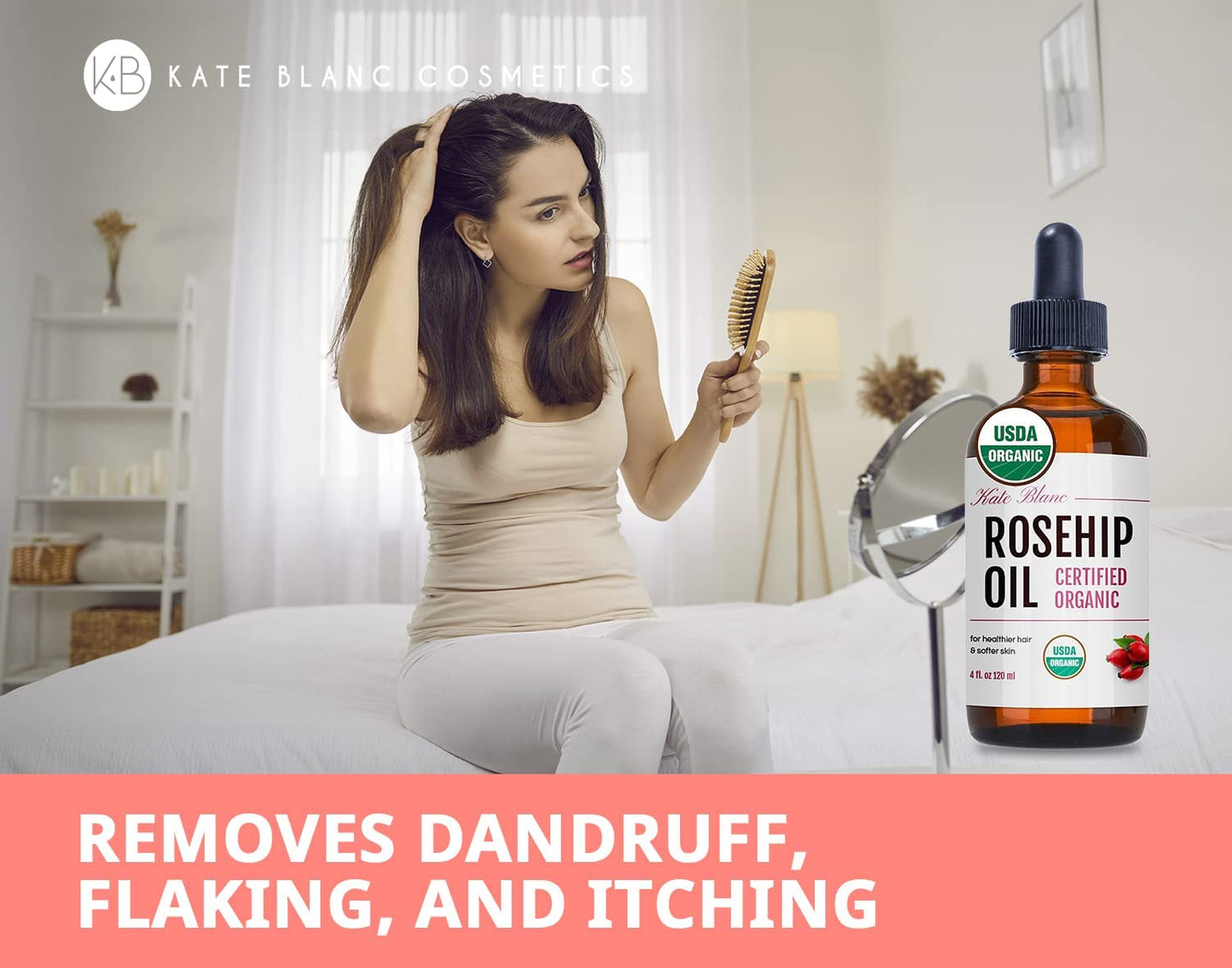 Rosehip Oil for Face & Skin - Organic Cold Pressed 4oz | Pure Rosehip Seed Oil for Facial & Gua Sha Massage