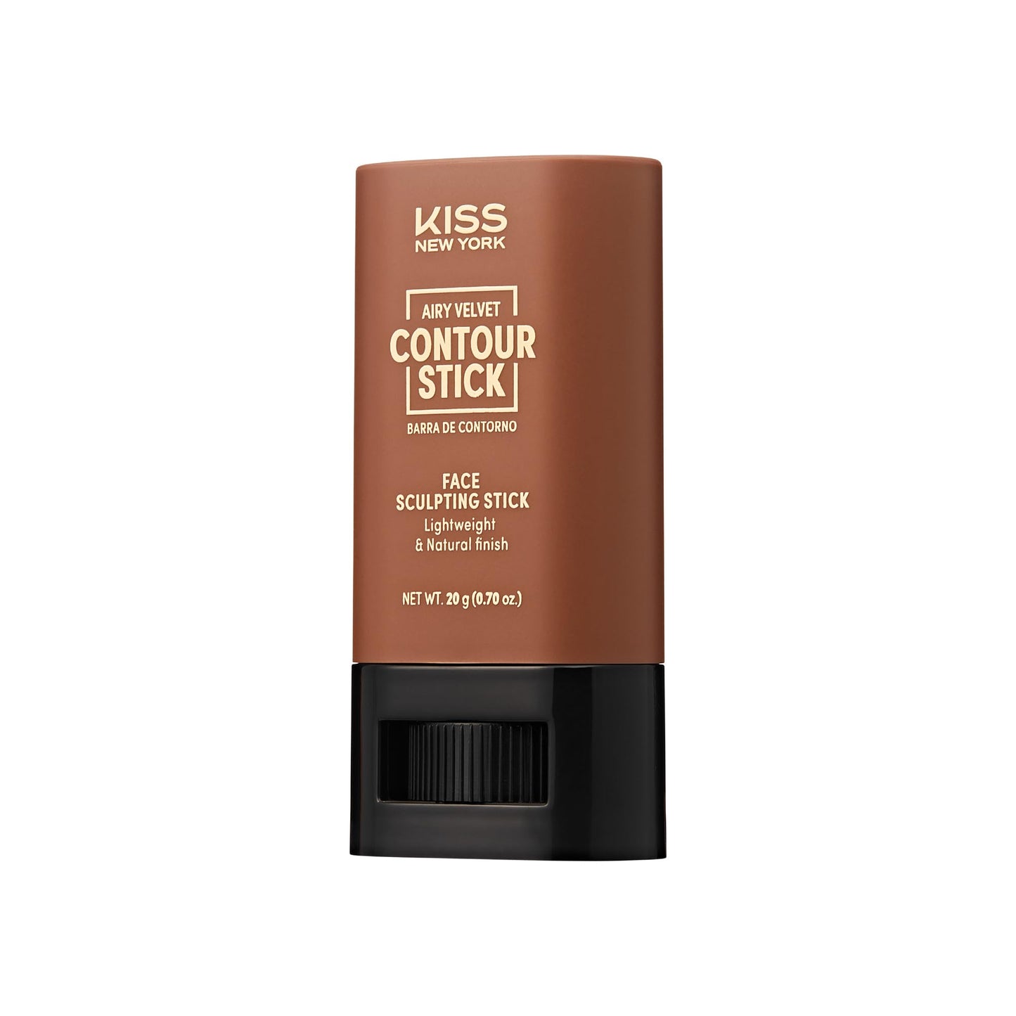 Kiss New York Airy Velvet Contour Stick, Cool Toned Face Sculpting Cream Makeup, Buildable with Lightweight Natural Finish, Hyaluronic Acid & Green Tea Extract (6 Rich, 0.70 Ounce)