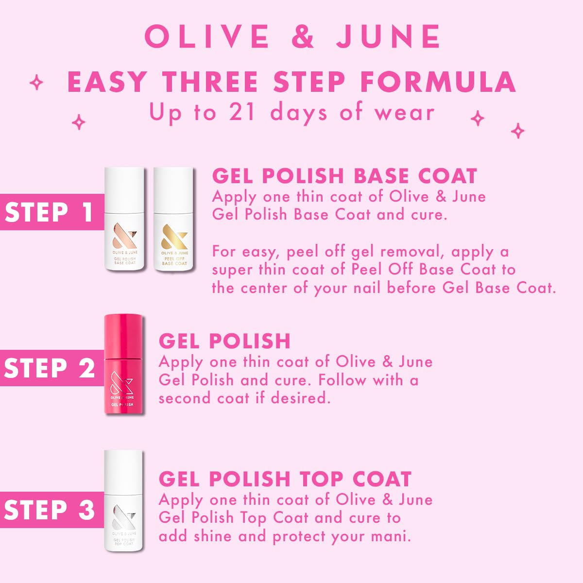Olive & June Summer Gel Nail Polish | Hema Free | UV LED Nail Lamp Needed | Long Lasting Formula | Up to 21 Days of Wear | Damage-Free Removal | Salon-Quality Manicure Pedicure | Boysenberry Glass