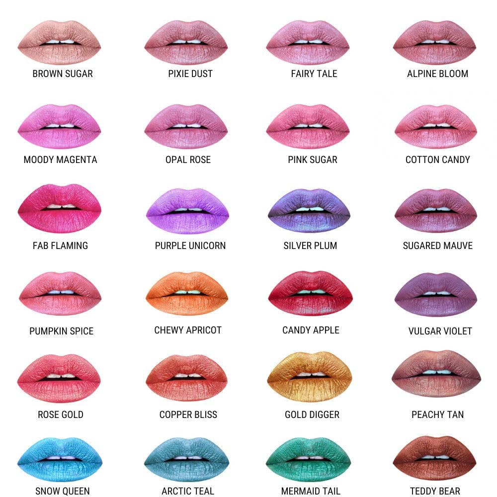 Aromi Metallic Liquid Lipstick - Bright Blue Smudge-Proof Color | Vegan, Long Wear, Shimmery Finish
