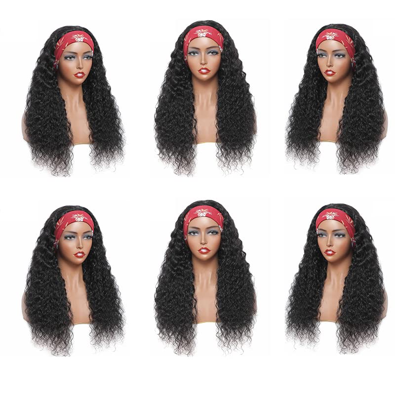 Curly Headband Wig - 100% Brazilian Virgin Human Hair | Glueless, 150% Density for Black Women