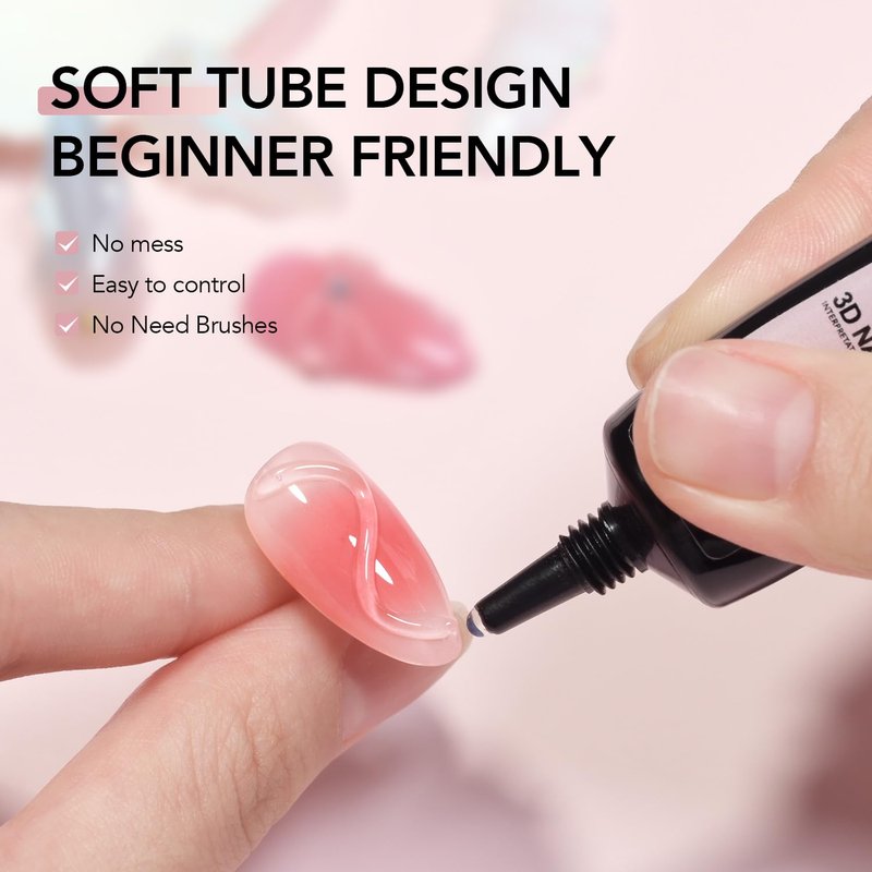 3D Nail Gel - Clear Sculpting Gel for Nail Art, Carving & Molding | 2 Pcs Set