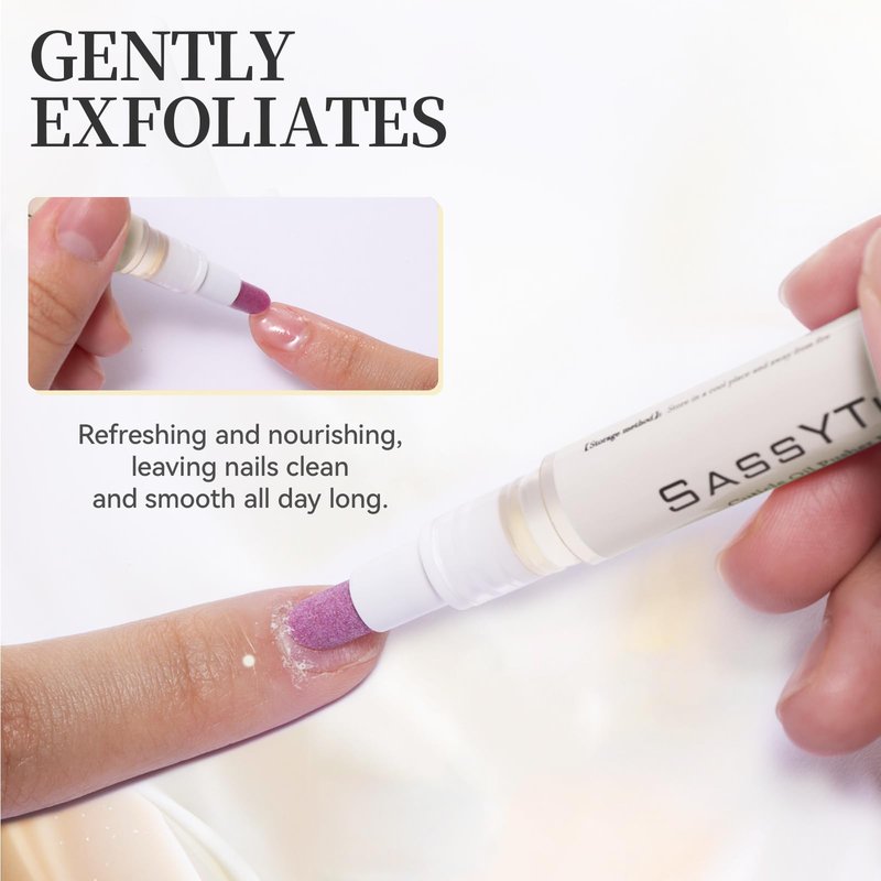 SASSYTIP Cuticle Pusher Oil Pen - Cuticle Remover & Nail Oil Pen with Rose & Lavender Scents, Portable Nail Care Pen for Work & Travel, Moisturizes & Strengthens Dry Cuticles (Beige3.0)